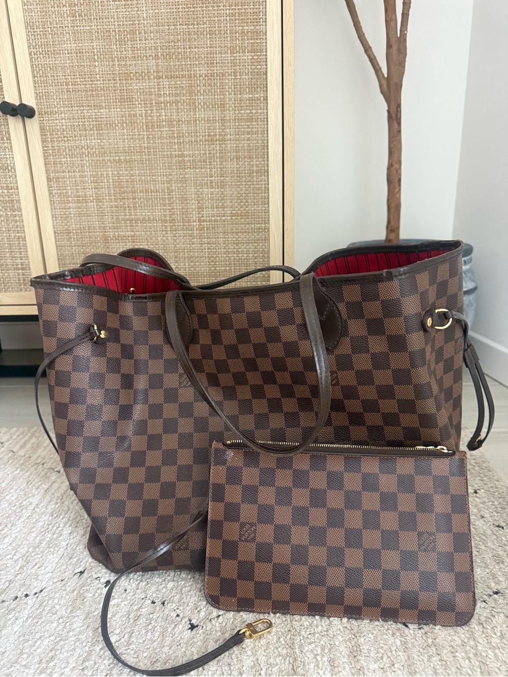 Louis Vuitton Neverfull GM Damier Ebene Large Tote